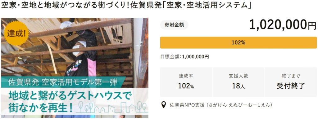 佐賀県発 空家 空地活用システム 目標達成 さが市民活動サポートセンター